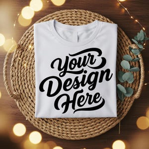 Bella Canvas 3001 White T-Shirt Mockup: Folded BC 3001 (JPEG)
