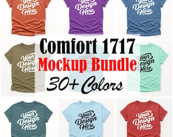 Comfort Colors 1717 T-Shirt Mockup Bundle: Flat Lay JPG (Digital Download)