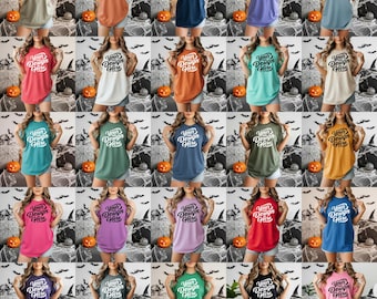 Comfort Colors Halloween T-Shirt Mockup Bundle | Oversized Tee POD
