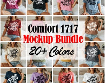 Comfort Colors 1717 Mockup Bundle: Real Model T-Shirt Mockups (Digital Download)
