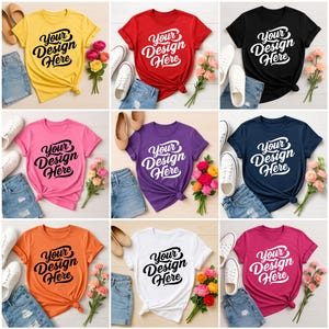 Gildan 64000 T-Shirt Mockup Bundle: Boho Style (Digitaler Download)