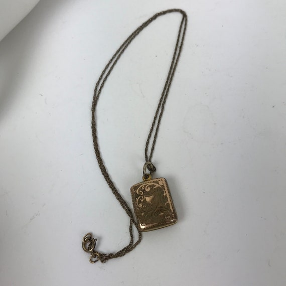 Vintage Locket Necklace,GF Book Locket, Photo loc… - image 2