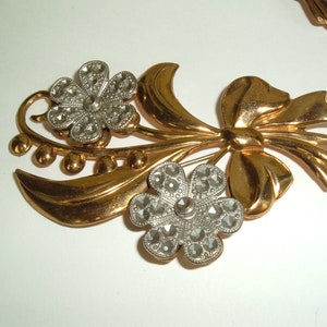 Victorian Floral Brass Metal vintage brooch lot of 3 Bridal Crafts wear image 4