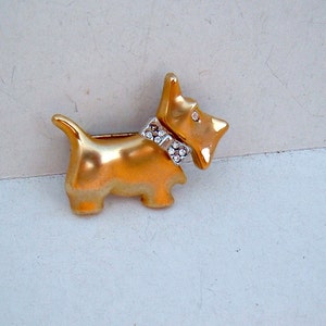 Scotty Dog Vintage rhinestone brooch Scottish Terrier