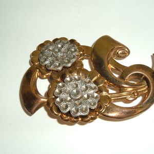 Victorian Floral Brass Metal vintage brooch lot of 3 Bridal Crafts wear image 5