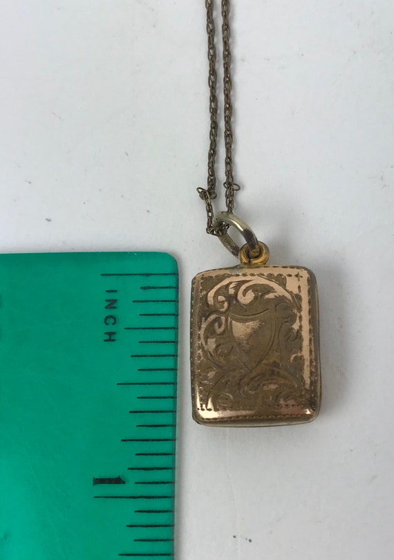 Vintage Locket Necklace,GF Book Locket, Photo loc… - image 5