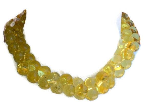 Mellow Yellow plastic bubble vintage necklace ret… - image 1