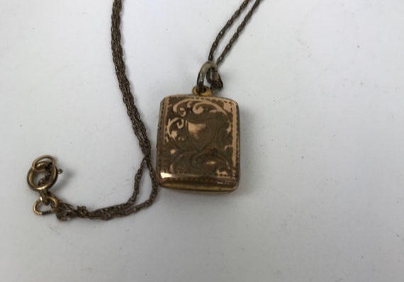 Vintage Locket Necklace,GF Book Locket, Photo loc… - image 4