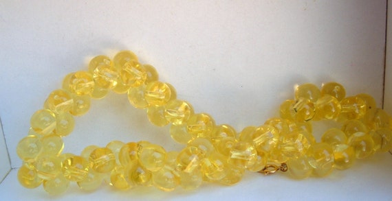 Mellow Yellow plastic bubble vintage necklace ret… - image 3