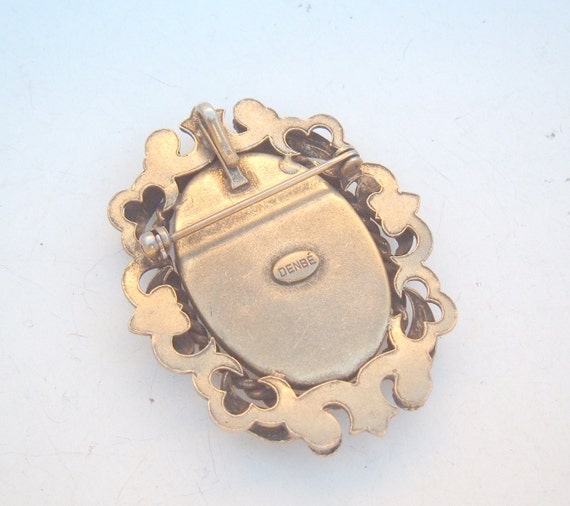 Denbe cameo vintage brooch pendant - image 3