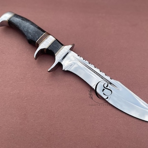 Handmade Gift High Polish Stainless Steel Hunting Knife, Full Tang Survival Knife with Sheath, Best Anniversary Gift for Him, Groomsmen Gift