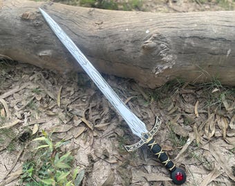 Handmade Throne of Glass Goldryn Athril Sword Replica, Stainless Steel Blade, Cow Leather Sheath