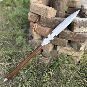 Vikingagecraft Hand Forged Leaf Design High Carbon Steel Spearhead Set Of 2