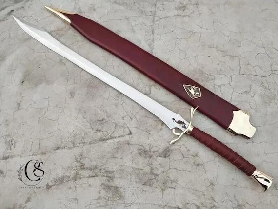 Custom Gift Handmade Heron Marked Sword, The Wheel of Time Sword with Scabbard, Medieval Style Swords, Best Birthday, Cosplay Gift for Him