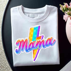 Retro Mama Png, Blitz Mama PNG, Coole Mama Shirt Designs Frauen, Blitz Mutterschaft Clipart, Sublimation Design INSTANT DOWNLOAD