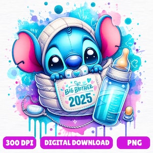 Stitch Baby PNG Design Sublimation Png 300DPI High Resolution Png Tshirt Mug Tumpler Sticker Png Stitch Baby Design