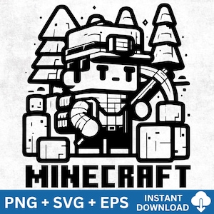 Minecraft SVG, Videospiel Plotterdatei, Creeper Schnittdatei, Mine Spiel Png, Geschenk für Ihn Png, Gaming Schneidedatei Cricut, Kinder Gamer Schneidedatei, digitaler Download