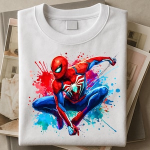 Superhero Watercolor Clipart: Spiderman Splash PNG (Digital Download)