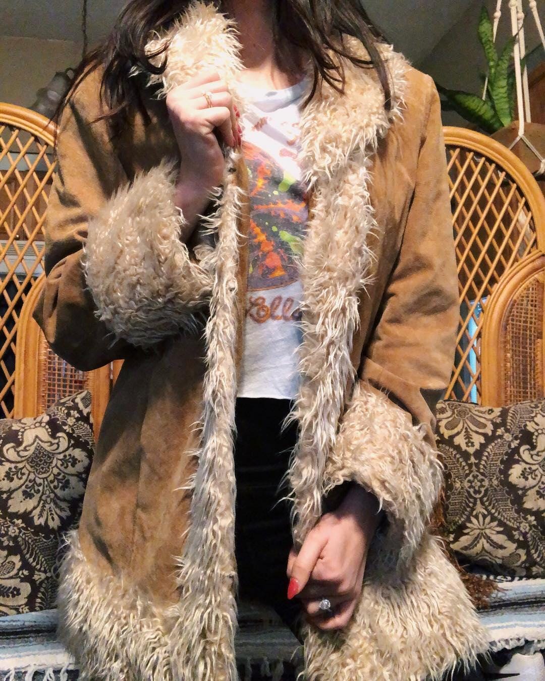 レディース Winter Love Faux Fur Coat rich brown