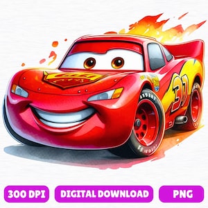 Car Watercolor Clipart, Car Png Sublimation, Car Movie Png, Watercolor Design Png, Tshirt Design Png, Digital File