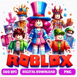 Roblox PNG Clipart, Game Character Png, Printable Tshirt Design, Best Selling pngs, 300 DPI High-Resolution Graphics for DIY Gifts & Crafts
