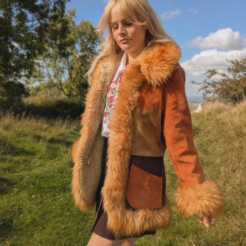70s Patchwork Fur Jacket - Etsy