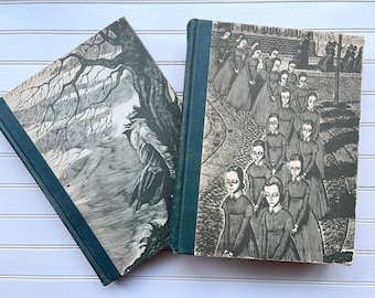 Wuthering Heights and Jane Eyre, 2 Book Set, Bronte, Wood Engravings, 1943