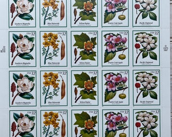 Flowering Trees MNH Stamp Sheet, Scott #3193-3197, 20 x 32c, 1998