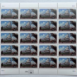 Irish Immigration MNH Stamp Sheet, Scott #3286, 20 x 33c, 1999