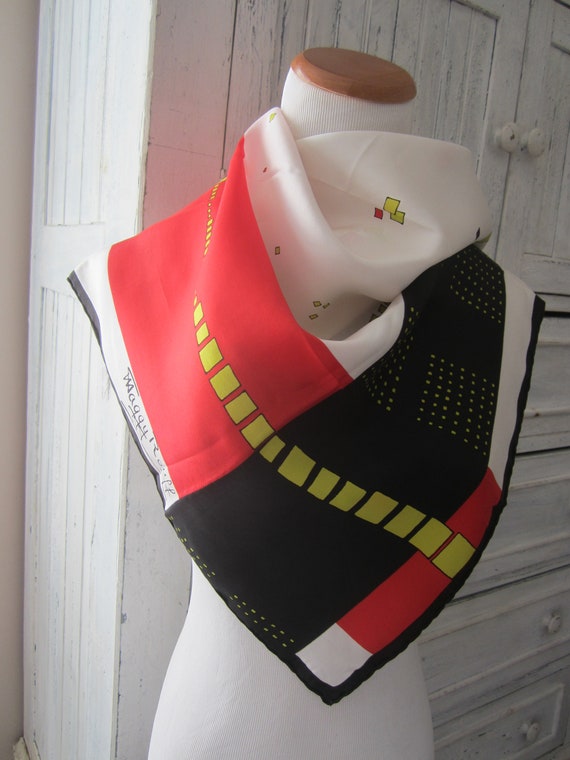 Silk Scarf, Maggy Rouff, Vintage Designer, 1960's,