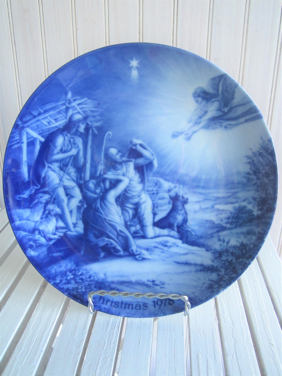 Kaiser Porcelain Christmas Plate 1978 Shepherds in the