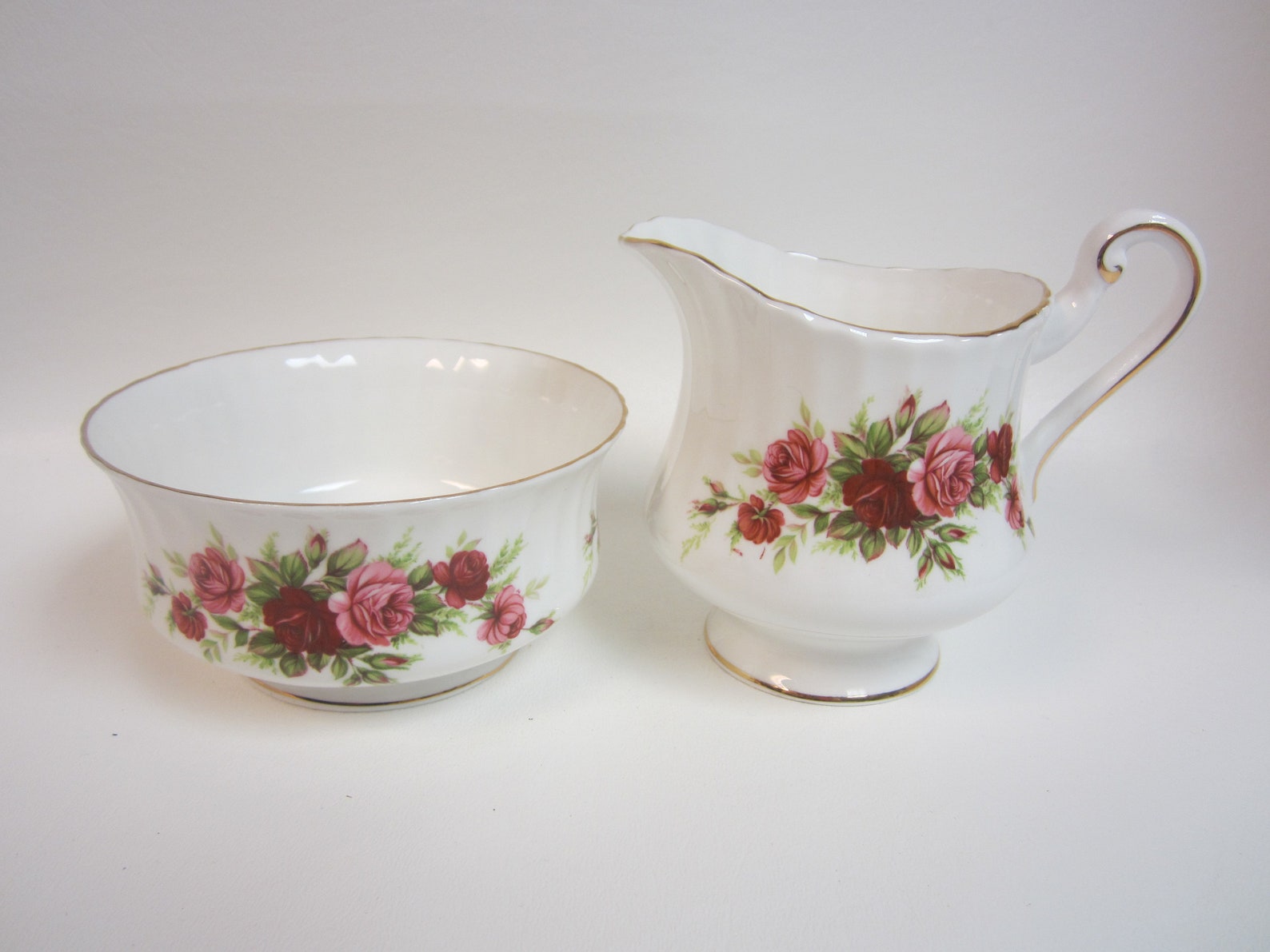 Paragon English Rose Creamer and Sugar Set Fine Bone China Etsy