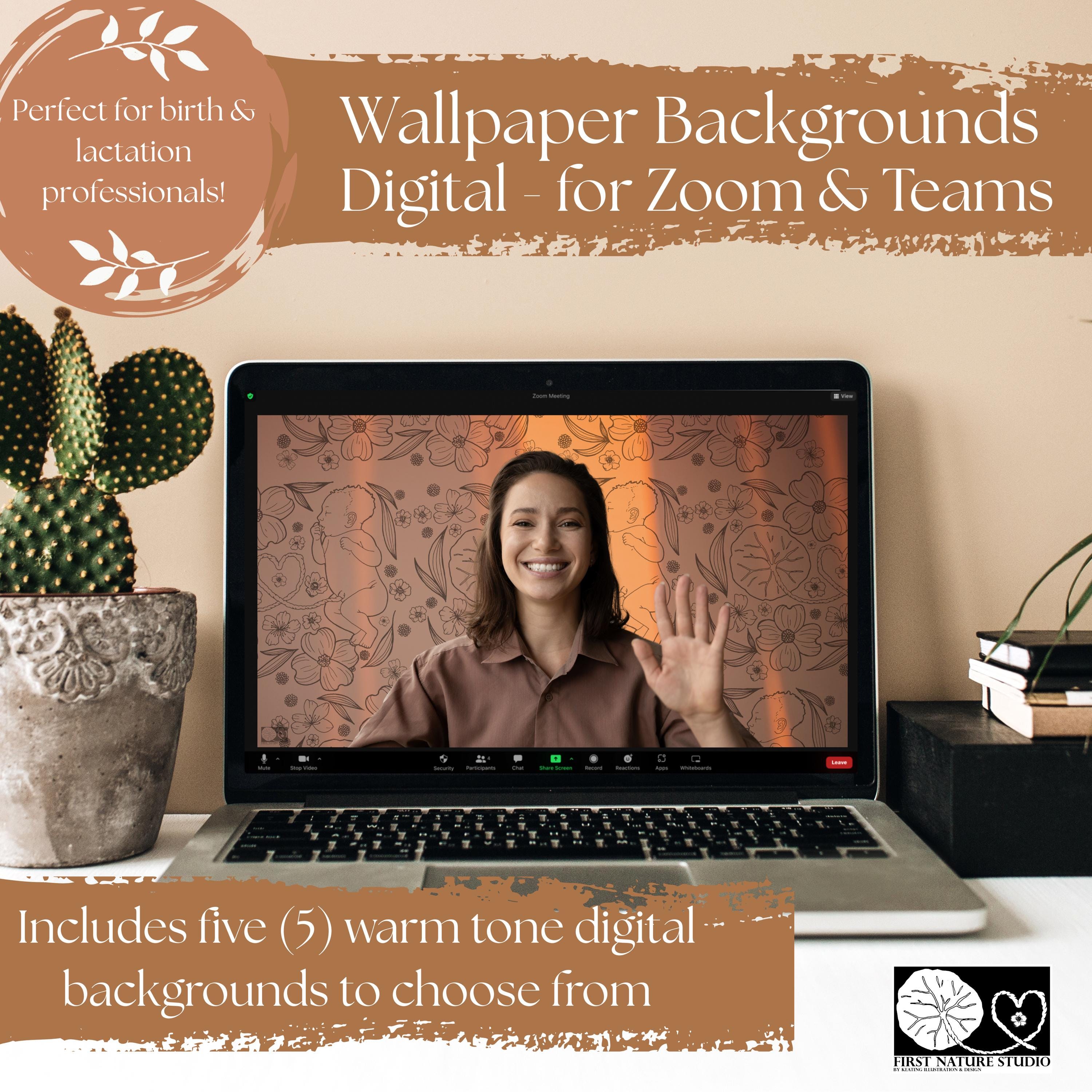 Zoom Background | Virtual Background | Newborn Placenta Floral ...