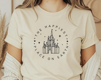 The Happiest Place On Earth Shirt,Disneyland Shirt,Disney Shirt, Magic Kingdom Shirt, Disney Family Trip, Disney Vacation Shirt,Disneyworld