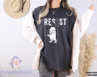 Penguins Resist Shirt, Resist Trump Shirt, Anti Trump Shirt, Subtle FDT Shirt Resistance Protest,Penguins Against Tariffs Tee,Resist T shirt