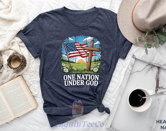 One Nation Under God Shirt, 4th Of July Christian Shirt, Patriotic Religious Shirt, American Flag Jesus Shirt, God And Country USA Shirt