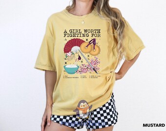 A Girl Worth Fighting For Mulan Shirt, Disney Comfort Colors Shirt, Mulan Gifts Disney Princess Shirt, Disney Gifts For her, Disney Shirts