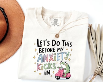 Let’s Do This Anxiety Shirt, Funny Frog Scooter Shirt, Before My Anxiety Kicks In T-Shirt, Cute Frog Mental Health Shirt, Therapy Shirt