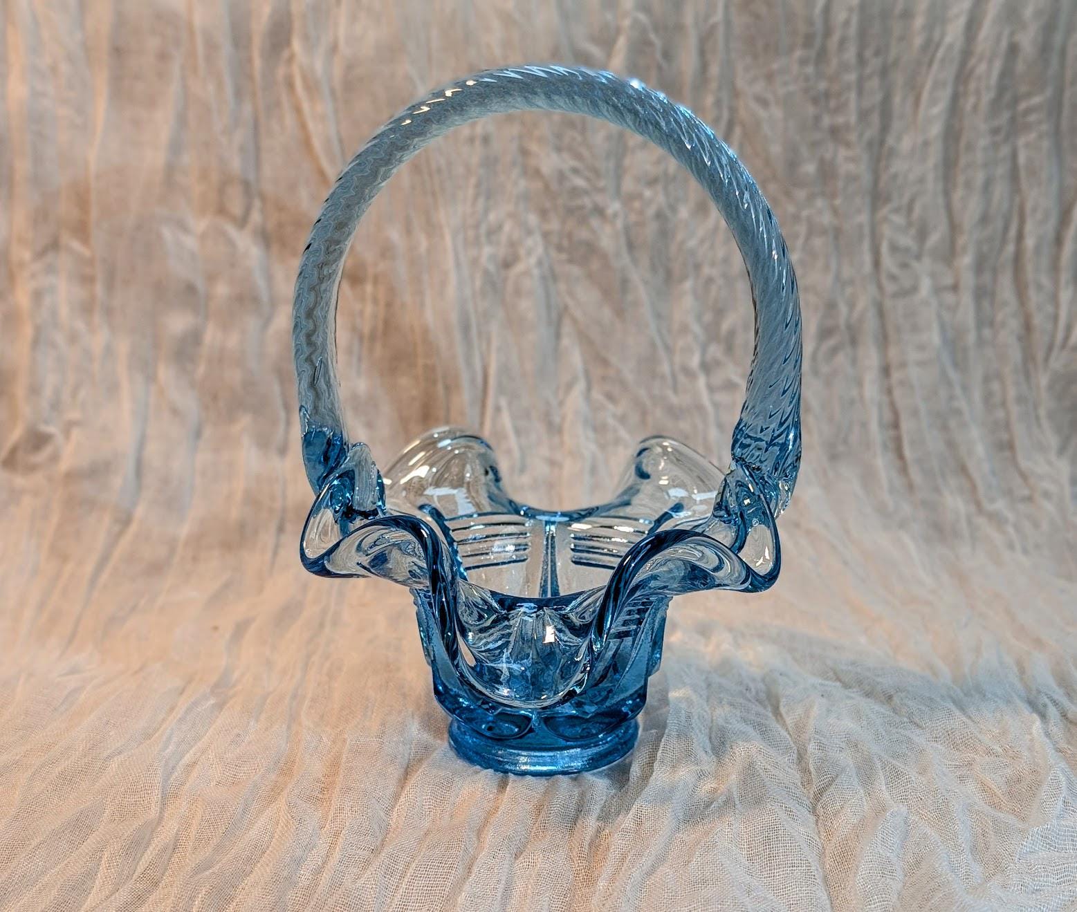 Fenton Blue Basket - Etsy