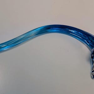 Murano Style Art Glass Lily – Handblown Blue Sculptural Flower Stem