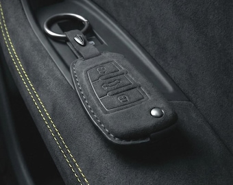 Housse pour clés Audi Alcantara - Étui porte-clés personnalisé pour modèles A4, A5, Q5, Q7, SLine et RS
