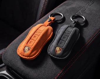 Porsche Alcantara Key Cover – Custom Key Fob Case for 911, Macan, Cayenne, Panamera, Taycan