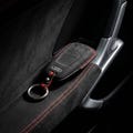 Audi Alcantara Key Cover | Black And Red Stitching | Custom Key Fob Case for A4, A5, Q5, Q3, SLine, RS Models (SUEDE) product logo