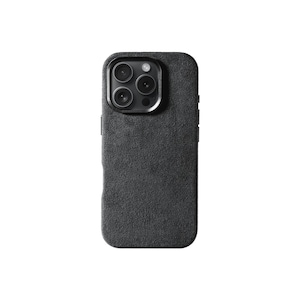 iPhone Alcantara Case | Dark Grey Suede Touch Cover | Fits iPhone 16, 15, 14, 13, 12 Series | Slim Luxury Phone Protection