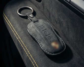 Custodia per chiave Porsche Alcantara – Custodia per chiave personalizzata per 911, Macan, Cayenne, Panamera, Taycan