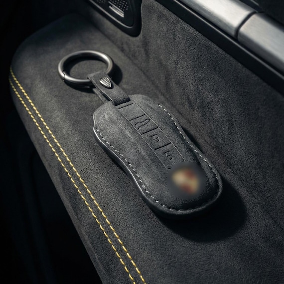 Porsche Alcantara Key Cover – Custom Key Fob Case for 911, Macan, Cayenne, Panamera, Taycan