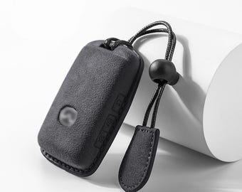 KUNIO Custodia Portachiavi In Alluminio E Pelle Per Mazda 3 CX-30 CX-5 CX-8 MX-5 2019-2022, Bianco, Con Fibbia Metallica, Segnale Forte