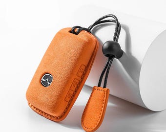 Ontto Cover Portachiavi Auto In Pelle PU Per Mazda 3, CX-30, MX-5, CX-5, 2019-2022 - Colore Rosa, Con Portachiavi
