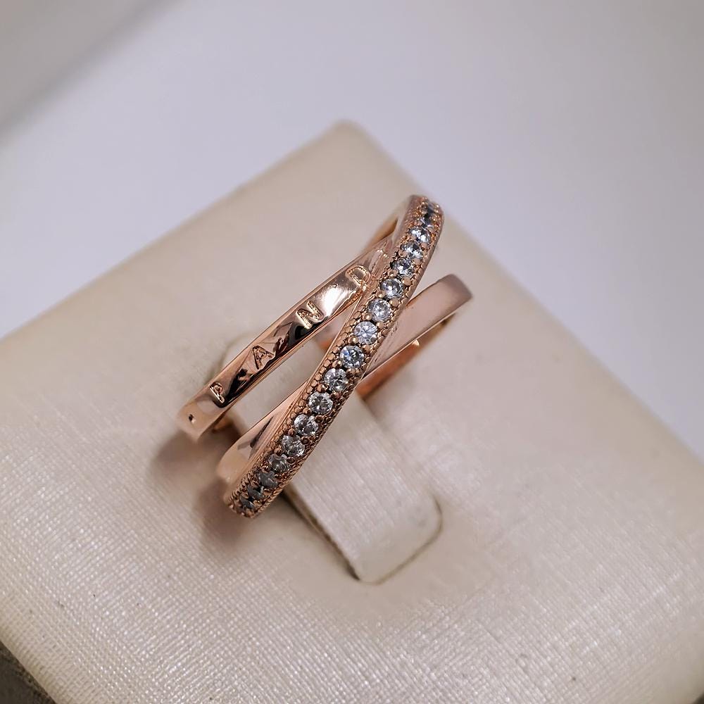 Pandora Ring Crossover Pave Triple Band Ring ALE MET - Etsy