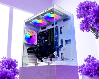 Purple Custom Desktop Gaming PC Intel Core i7 16GB 1TB + SSD Nvidia RTX 4060 Windows 11 Pro - Gaming Ready!